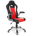 Gamingstuhl GAME SPORT in Schwarz und Rot mit silbernen Armlehnen und Rollenfuß von hjh OFFICE