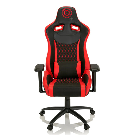Gamingstuhl GAMEBREAKER SX 04 in Schwarz-Rot mit gestepptem Bezug und Lendenkissen von hjh OFFICE
