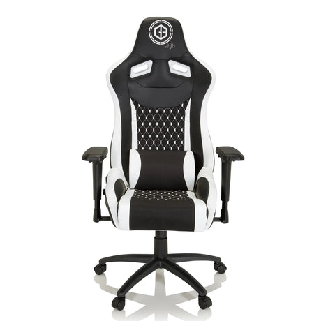 Gamingstuhl GAMEBREAKER SX 04 in Schwarz-Weiß mit Rautensteppung und Armlehnen von hjh OFFICE