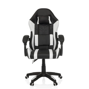 Gamingstuhl GAMEBREAKER W02 in Schwarz-Weiß mit Nacken- und Lendenkissen sowie Rollen von MyBuero