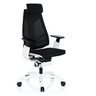 High-End-Bürostuhl GENIDIA PRO WHITE mit schwarzem Netzbezug und weißem Gestell von hjh OFFICE