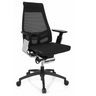Profi-Bürostuhl GENIDIA SMART BLACK CM mit schwarzem Netzbezug und Chrom-Elementen von hjh OFFICE