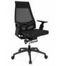 Profi-Bürostuhl GENIDIA SMART BLACK mit schwarzem Netzbezug und Armlehnen von hjh OFFICE