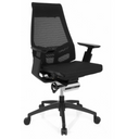 Profi-Bürostuhl GENIDIA SMART BLACK mit schwarzem Netzbezug und Armlehnen von hjh OFFICE