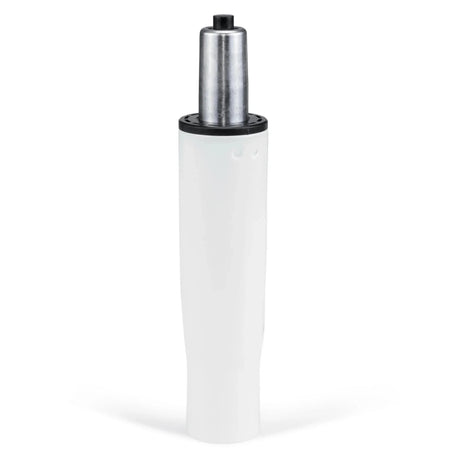 Weiße Gasfeder GF-S mit silbernem Metallzylinder und schwarzem Kopf von hjh OFFICE