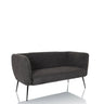 Graues Loungesofa HAYRIVER mit Stoffbezug und vier schlanken schwarzen Metallbeinen von hjh LIVING