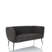Graues Loungesofa HAYRIVER mit Stoffbezug und vier schlanken schwarzen Metallbeinen von hjh LIVING