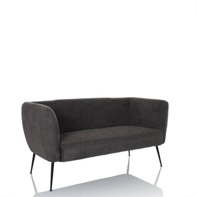 Graues Loungesofa HAYRIVER mit Stoffbezug und vier schlanken schwarzen Metallbeinen von hjh LIVING