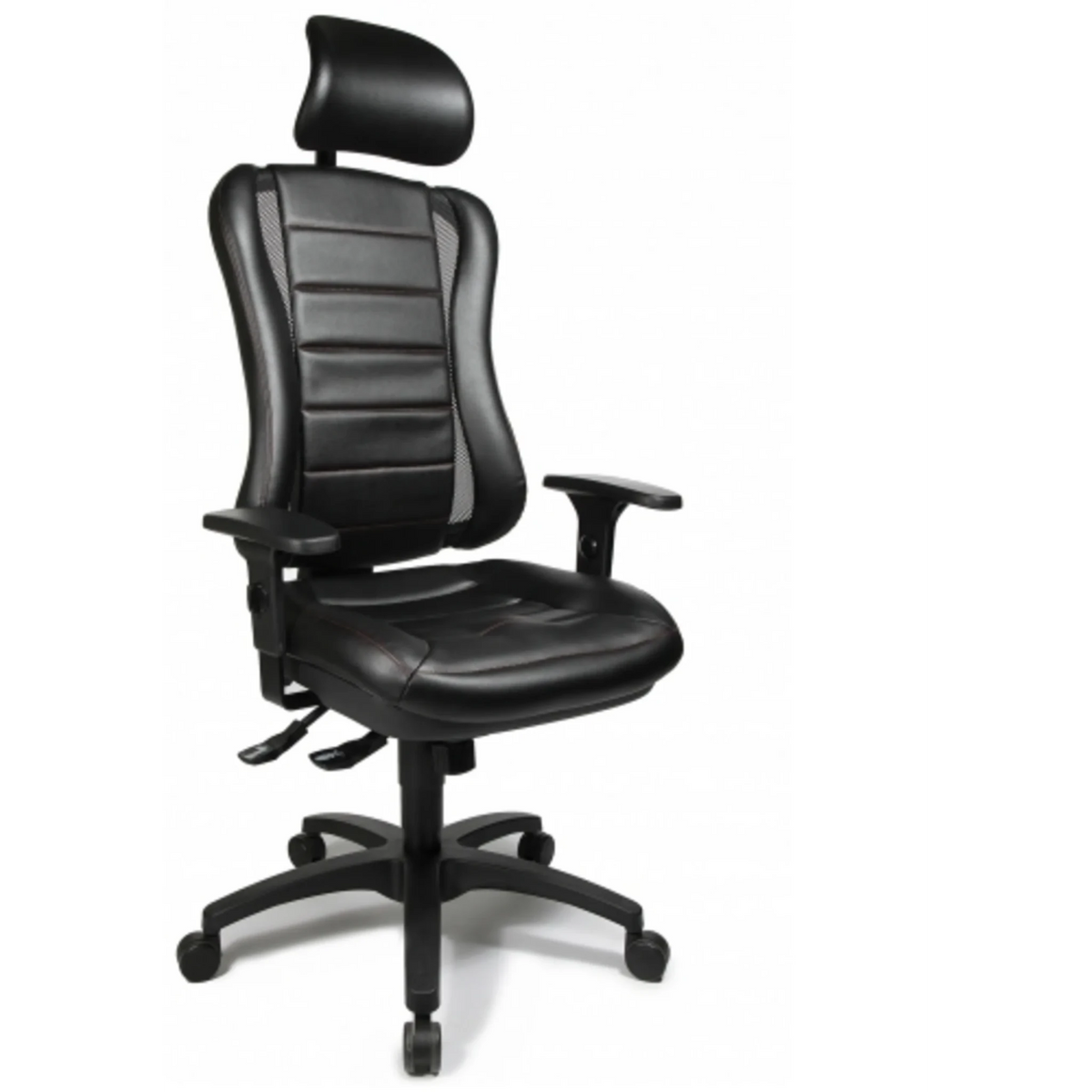 Schwarzer Profi-Bürostuhl HEAD POINT RS mit Kopfstütze und Armlehnen von Topstar