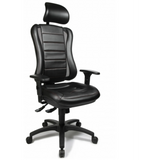 Schwarzer Profi-Bürostuhl HEAD POINT RS mit Kopfstütze und Armlehnen von Topstar