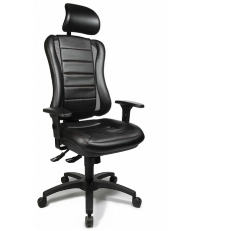 Schwarzer Profi-Bürostuhl HEAD POINT RS mit Kopfstütze und Armlehnen von Topstar