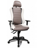 Profi-Bürostuhl HEAD POINT RS in Weiß und Braun mit Kopfstütze und Armlehnen von Topstar