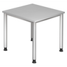 Grauer Schreibtisch HILO 8 S mit quadratischer Tischplatte und vier Rundbeinen von hjh OFFICE PRO