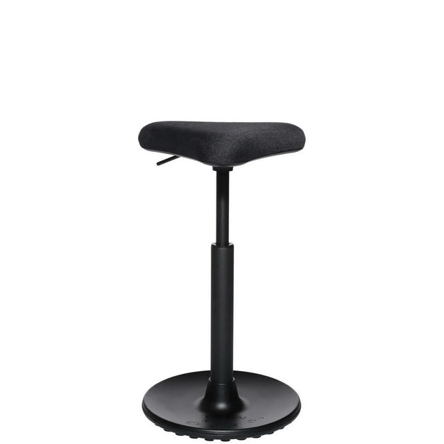 Schwarze Stehhilfe HJH SITNESS HIGH 10 mit gepolsterter Sitzfläche und rundem Fuß von Topstar