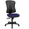 Profi-Bürostuhl HJH SOLUTION BASIC mit blauem Sitzpolster, schwarzer Netzlehne und Rollenfußkreuz von Topstar