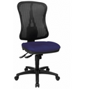 Profi-Bürostuhl HJH SOLUTION BASIC mit blauem Sitzpolster, schwarzer Netzlehne und Rollenfußkreuz von Topstar