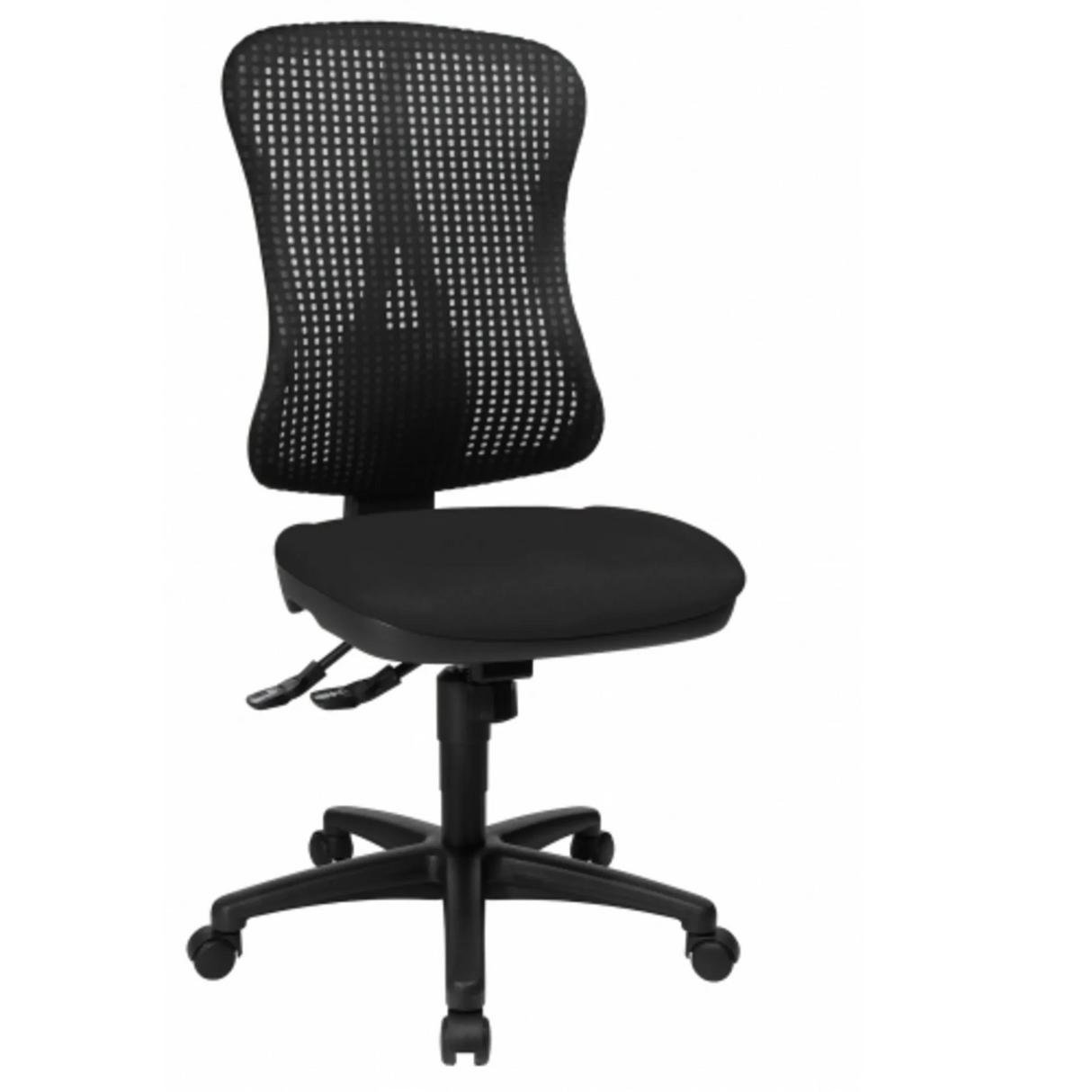 Schwarzer Profi-Bürostuhl HJH SOLUTION BASIC mit Netzrückenlehne und Rollenkreuz von Topstar