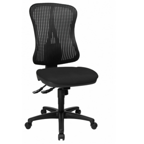Schwarzer Profi-Bürostuhl HJH SOLUTION BASIC mit Netzrückenlehne und Rollenkreuz von Topstar