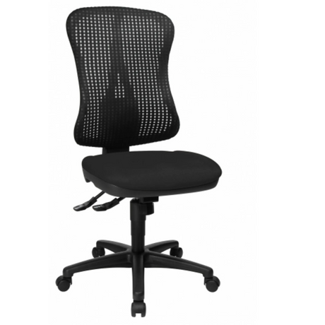 Schwarzer Profi-Bürostuhl HJH SOLUTION BASIC mit Netzrückenlehne und Rollenkreuz von Topstar