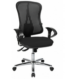 Profi-Bürostuhl HJH SOLUTION DELUXE AL.U2 in Schwarz mit Netzrückenlehne und verchromtem Fußkreuz von Topstar