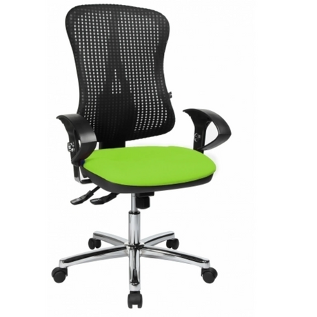 Profi-Bürostuhl HJH SOLUTION DELUXE AL.U2 mit grüner Sitzfläche und schwarzem Netzrücken von Topstar