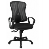 Schwarzer Profi-Bürostuhl HJH SOLUTION PRO AL.B2 mit Netzrückenlehne und Armlehnen von Topstar