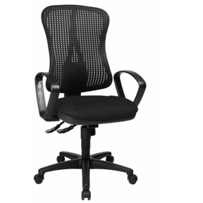 Schwarzer Profi-Bürostuhl HJH SOLUTION PRO AL.B2 mit Netzrückenlehne und Armlehnen von Topstar