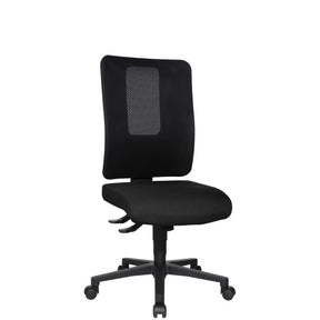 Schwarzer Profi-Bürostuhl HJH WORK BASIC mit Netzrückenlehne und Rollenkreuz von Topstar