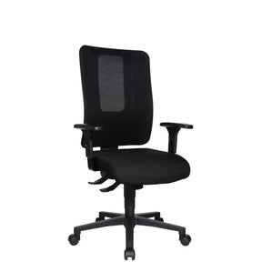 Profi-Bürostuhl HJH WORK PRO in Schwarz mit Netzrückenlehne und Armlehnen von Topstar