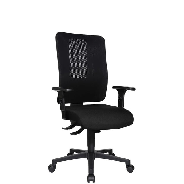Profi-Bürostuhl HJH WORK PRO in Schwarz mit Netzrückenlehne und Armlehnen von Topstar