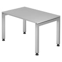 Grauer Schreibtisch JAVA 12 S mit rechteckiger Platte und vier Beinen von hjh OFFICE PRO