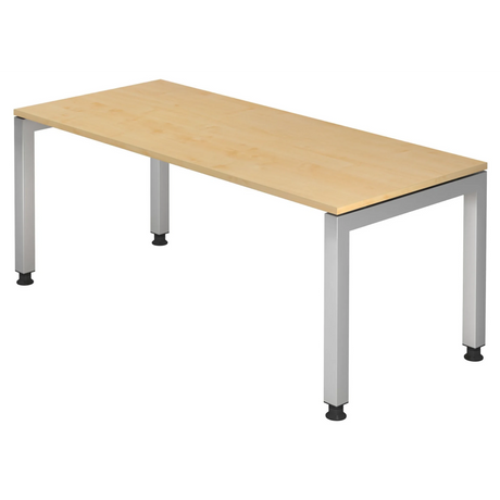 Höhenverstellbarer Schreibtisch JAVA 19 S in Ahorn mit silbernem Gestell von hjh OFFICE PRO
