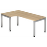 L-förmiger Schreibtisch JAVA 82 S in Eicheoptik mit silbernen Metallbeinen von hjh OFFICE PRO
