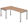 L-förmiger Schreibtisch JAVA 82 S in Nussbaum-Optik mit silbernem Gestell von hjh OFFICE PRO