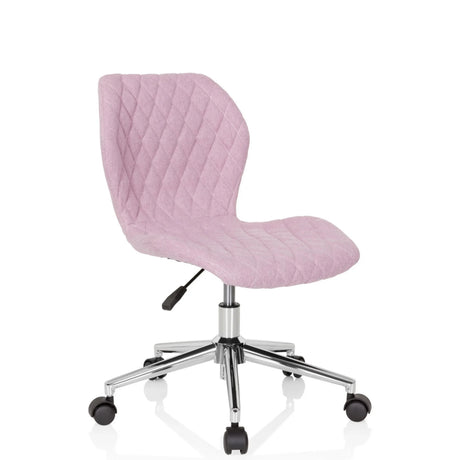 Rosa Kinderdrehstuhl JOY II mit gestepptem Bezug und verchromtem Sternfuß von hjh OFFICE