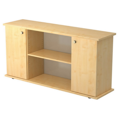 Sideboard KAPA SB in Ahorn-Optik mit zwei Türen, Knäufen und einem offenen Fach von hjh OFFICE PRO