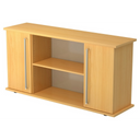 Sideboard KAPA SB in Buche-Optik mit zwei Türen, Chromgriffen und einem offenen Regal von hjh OFFICE PRO