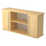 Sideboard KAPA SB in Ahorn-Optik mit zwei Türen, offenen Regalfächern und Chromgriffen von hjh OFFICE PRO