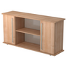 Sideboard KAPA SB in Nussbaum-Optik mit zwei Türen, Chromgriffen und offenen Regalfächern von hjh OFFICE PRO