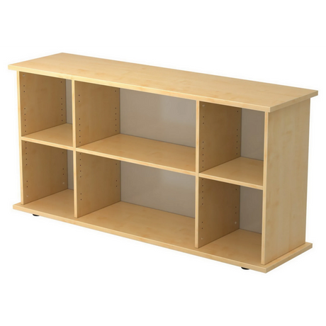 Offenes Sideboard KAPA SB aus hellem Ahornholz mit drei Regalfächern von hjh OFFICE PRO