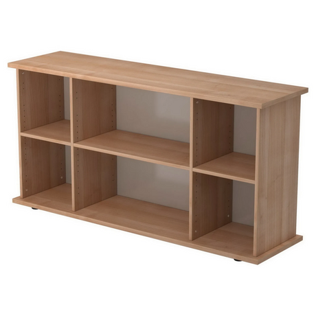 Offenes Sideboard KAPA SB in Nussbaum-Optik mit sechs Ablagefächern von hjh OFFICE PRO