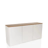 Sideboard KELO S in Weiß mit einer eichenfarbenen Platte und drei Türen von hjh LIVING