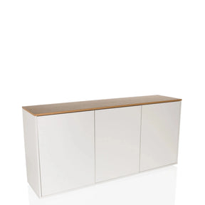 Sideboard KELO S in Weiß mit einer eichenfarbenen Platte und drei Türen von hjh LIVING