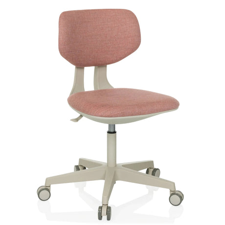 Rosa Kinderdrehstuhl KID CLASSIC mit beigem Gestell und fünf Rollen von hjh OFFICE