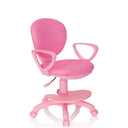 Pinker Kinderdrehstuhl KID COLOUR mit Armlehnen und Rollenfuß von hjh OFFICE