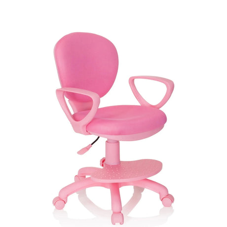 Pinker Kinderdrehstuhl KID COLOUR mit Armlehnen und Rollenfuß von hjh OFFICE