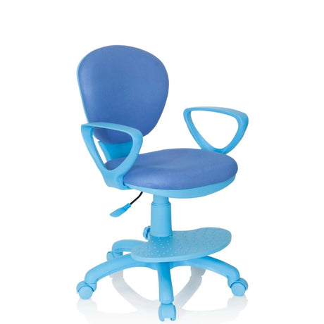 Blauer Kinderdrehstuhl KID COLOUR mit Netzbezug, Armlehnen und Fußring von hjh OFFICE
