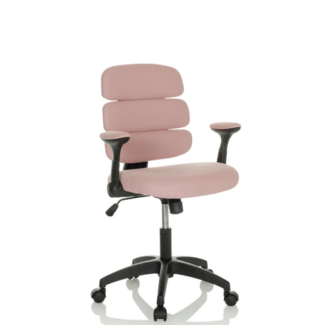 Rosa Kinderdrehstuhl KID ERGOLINO B mit gepolsterter Rückenlehne und schwarzen Armlehnen von hjh OFFICE