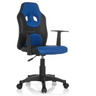 Kinderdrehstuhl KID GAME AL in Schwarz-Blau mit zwei Armlehnen und Rollen von hjh OFFICE