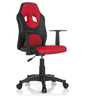 Kinderdrehstuhl KID GAME AL in Schwarz-Rot mit Armlehnen und Rollen von hjh OFFICE